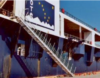 Gangway to a ship image