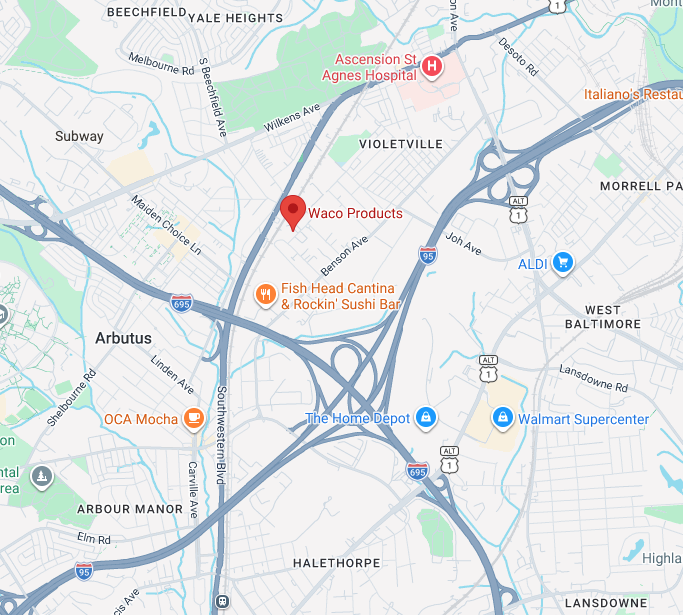 WACO Products Inc Map